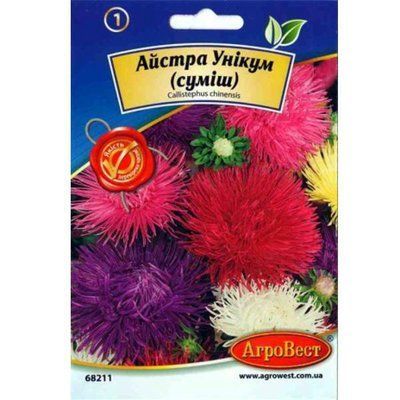 Насіння квітів Айстра Унікум (суміш), 0,3 г (АгроВест)
