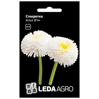 Насіння квітів Стокротка Білий М'яч, 0,01 г (Leda Agro)