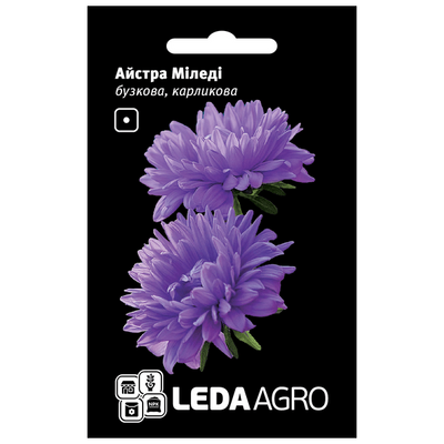 Насіння квітів Айстра карликова Міледі (бузкова), 0,2 г (Leda Agro)