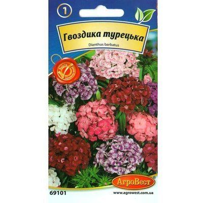 Квіти Гвоздика турецька (суміш), 0,3 г (АгроВест)