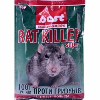 Родентицидний засіб RAT KILLER super, 100 г (ЗТПП БЕСТ-ПЕСТ, Польща)