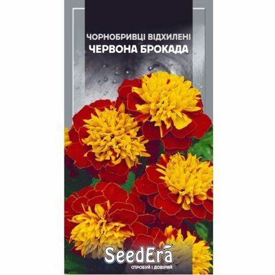 Насіння квітів Чорнобривці відхилені Червона Брокада, 0,5 г (Seedera)