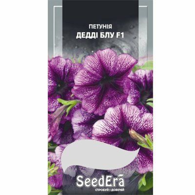 Петунія великоквіткова низькоросла з прожилками Дедді Блу F1 Seedera, 10 шт