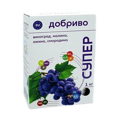 Супер Добриво для винограду, малини, ожини, смородини 1 кг (Сімейний Сад)