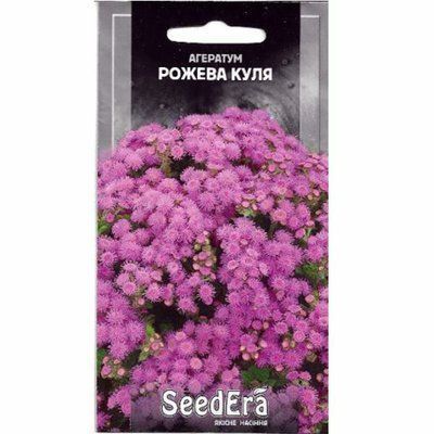 Насіння квітів Агератум Рожева Куля, 0,1г (Seedera)